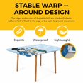 thumbnail image 4 of Light Blue Snowman Christmas Table Cloths for 4 Foot Rectangle Tables, Xmas Gifts Wreath Snowflake Patio Waterproof Elastic Fitted Tablecloths, Washable Rectangular Table Cover for Camping, 4 of 8