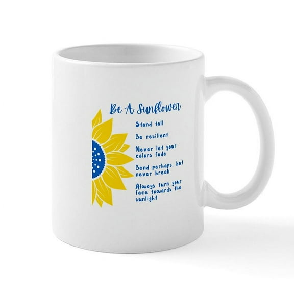 CafePress - Be A Sunflower Ukraine Colors Mugs - 11 oz Ceramic Mug - Novelty Coffee Tea Cup
