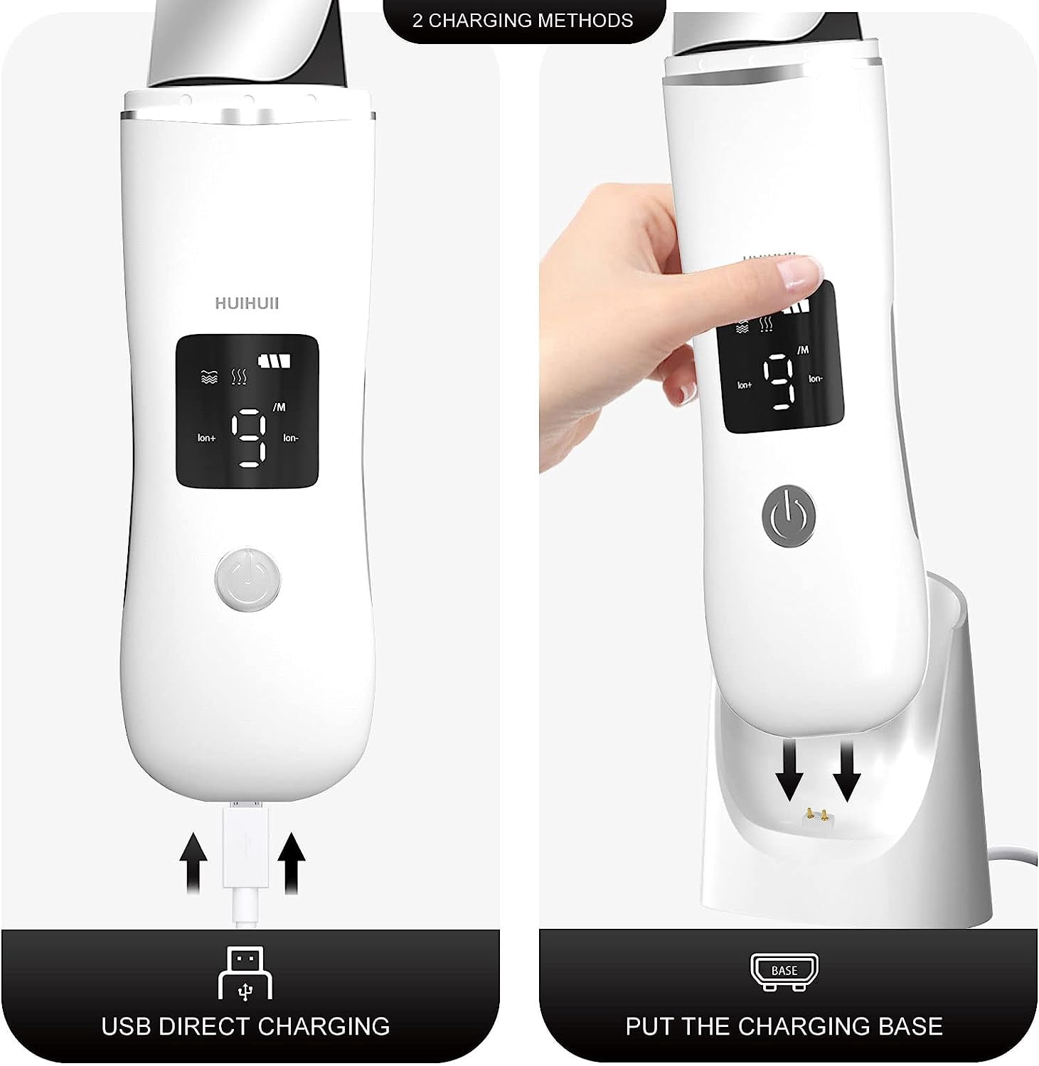 Face Scrubber Skin Spatula,Blackhead Remover with 4 Modes, Pore Extractor, Ultrasonic Face Spatula Deep Cleansing for Facial Skin Care