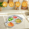 thumbnail image 4 of Momihoom Stainless Steel Kids Plates 3 Sections Divided Unbreakable Dinner Plates Cute Monkey Shape bowls for Babies, Toddlers and Kids Lunch, Portion Control, Camping, 4 of 9