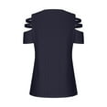 thumbnail image 4 of Women Short Sleeve Tops Trendy Lace Blouses for Women Elegant Womens T Shirts Casual Cotton White Tees Slim Fit Tank Tops for Women 2025, 4 of 5