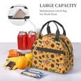 thumbnail image 5 of Fuzoiu Bohemian Sunflower Print Insulated Lunch Bag for Women Men Large Reusable Lunch Box Adult Leakproof Portable Cooler Tote Bags for Work Picnic, 5 of 7