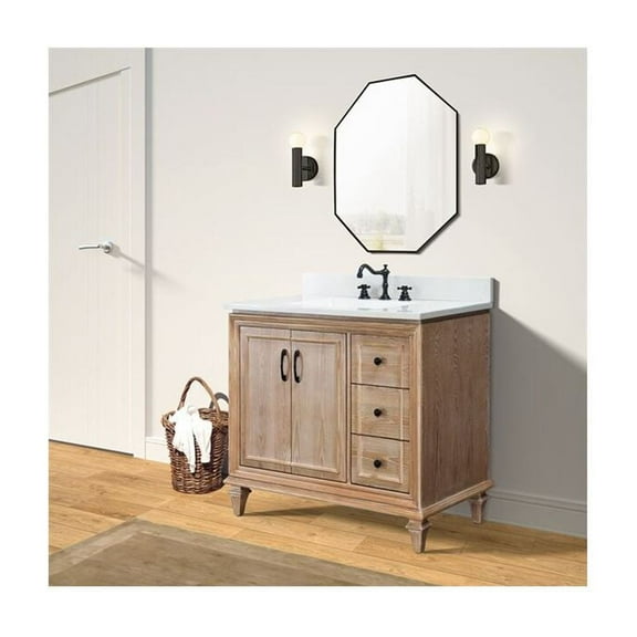 Bellaterra-Home 49 in. Single Sink Vanity in Dark Cherry with Engineered Quartz Top