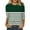 Green, variant on WREESH Womens Fashion T-Shirts Striped Printed T-Shirt Mid-Length 3/4 Sleeves Blouse Round Neck Casual Tops Pullover Coffee