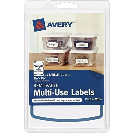 (4 Pack) Avery(R) Removable Multiuse Labels 41445, Blue Border, 3-3/4