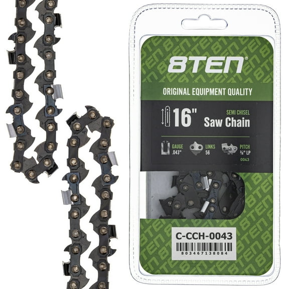 Semi Chisel Chainsaw Chain 16 inch .043 3/8 LP 56DL for Poulan DeWalt Solo 810-CCC2265H