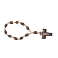 thumbnail image 2 of Rosario de madera pequeño, portátil, resistente, estilo crucifijo, tallado a mano, para bautizos y catedrales., 2 of 14