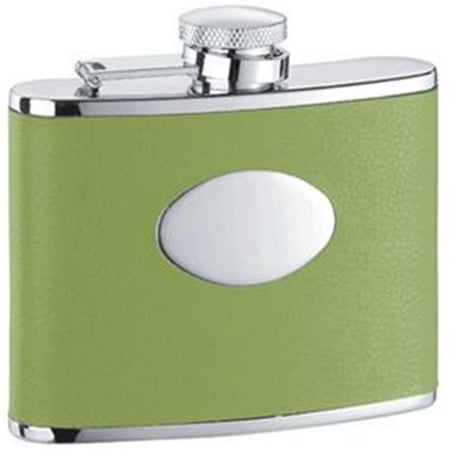 

Visol VF1111 Lily Pad Light Green Leather Stainless Steel 4oz Hip Flask