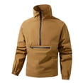 thumbnail image 4 of COMVALUE Men's Lightweight Quarter Zip Pullover Casual Windbreaker for Running Golf Jackets with 3 Pockets (Brown, XL), 4 of 7