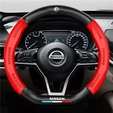 Cubierta Del Volante Coche De Fibra De Carbono De Cuero Tipo D 38cm Antideslizante Deportivo Para Cubre Volante Para Auto Nissan Accesorios De