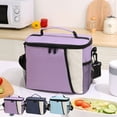 thumbnail image 1 of Fiudx Lonchera Pequeña, Bolsa Térmica para Almuerzo, Correa Ajustable para El Hombro, Interior Hermético, Diseño Portátil, Ideal para El Trabajo, La Escuela, Picnic, Azul Marino, 25 X 20 X 17 Cm, 1 of 7