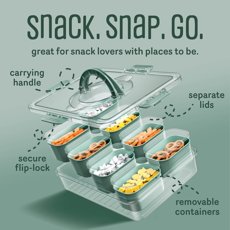 Cook With Color 8-Compartment Snackle Box Food Storage Carrier and