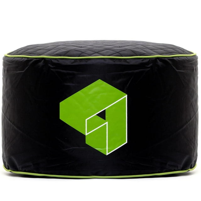 Siteazee Indoor Green Pouf – Waterproof Oxford Fabric Bean Bag Seat with Quilted Top for Living Room or Game Rooms