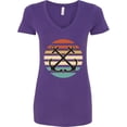thumbnail image 3 of Inktastic Anchor Nautical Sailing Sunset Women's V-Neck T-Shirt, 3 of 5