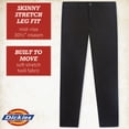 thumbnail image 2 of Dickies Womens Work Pants - Mid Rise Skinny Stretch Fit Twill Pull On Office Casual Pants for Women, 2 of 7
