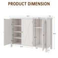 thumbnail image 2 of AKDSteel Shoe Cabinet with Doors，4-Tier Shoe Organizer - Large-Capacity, Sturdy Shoes Rack with Wooden Construction, Individually Mounted, for Entryways, Hallways, and Front Doors, White, 2 of 8