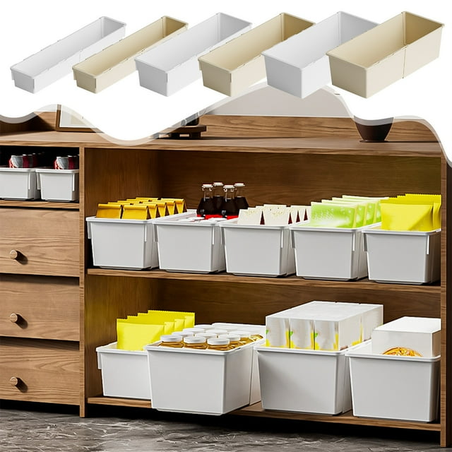 Sentmoon Storage Rack Kitchen Storage Rack Scalable Storage Box Made Of Polypropylene Material Cabinet Storage Box Snacks and Miscellaneous Items Kitchen