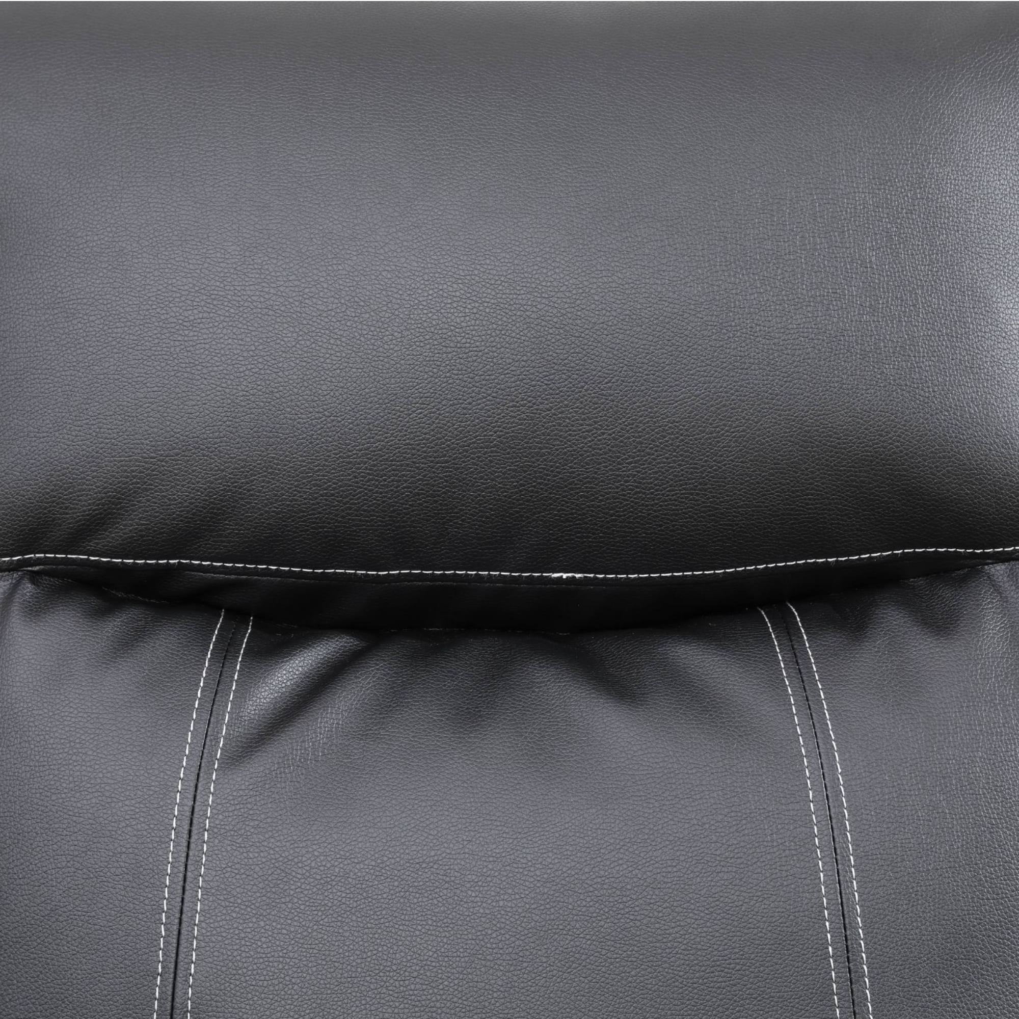 Faux Leather Reclining Chairs with Overstuffed Arm Lazy Boy Sofa Chair Manual Nursery Recliner ,Black
