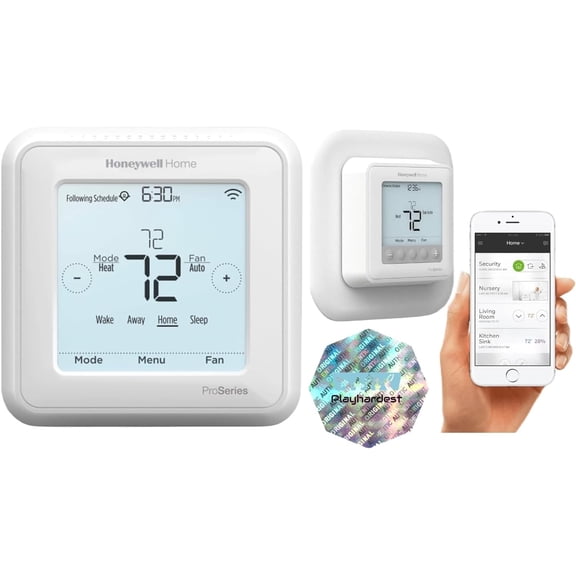 TH6220WF2006/U Lyric T6 Pro Wi-Fi Programmable Thermostat with Stages Up to 2 Heat/1 Cool Heat Pump or Heat/2 Conventional Large Wall Plate & Extended Warranty