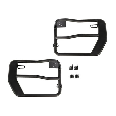 Rugged Ridge by RealTruck Fortis Tube Doors for Wrangler JK/JKU | Front, Black | 11509.31 | Compatible with 2007-2018 Jeep Wrangler JK/JKU