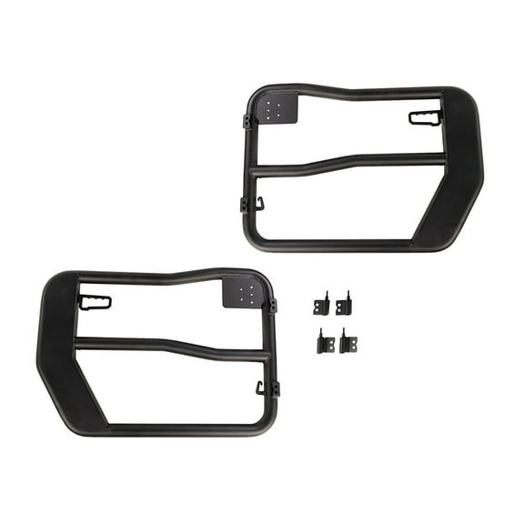 Rugged Ridge by RealTruck Fortis Tube Doors for Wrangler JK/JKU | Front, Black | 11509.31 | Compatible with 2007-2018 Jeep Wrangler JK/JKU