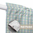 thumbnail image 4 of Swag Valance Curtains for Windows, Blue Green Light Filtering Kitchen Curtains with Rod Pocket, Grid Checkered Plaid Gingham Lattice Trellis Window Treatment Valances for Living Room, 28x36 - 2 PCS, 4 of 9