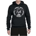thumbnail image 2 of Wild Bobby Worry Ends When Faith In God Begins Inspirational/Christian Unisex Graphic Hoodie Sweatshirt, Black, Small, 2 of 5