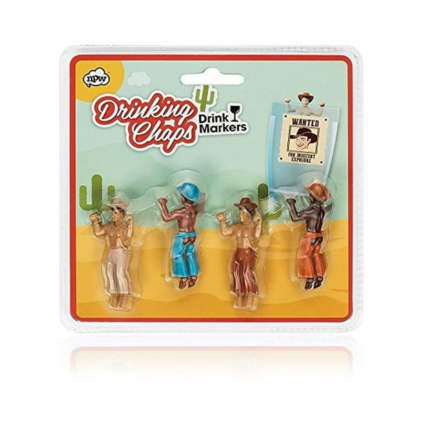 Cowboy Chaps Cocktail/Wine Drink Markers, Set of 4