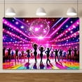 thumbnail image 2 of Disco Party Decorations Backdrop, Retro Back To 60s 70s 80s 90s Disco Party Theme Decorations Banner, Neon Dance Party Disco Banner Photography Background for Birthday Party, 10X10FT, 2 of 5