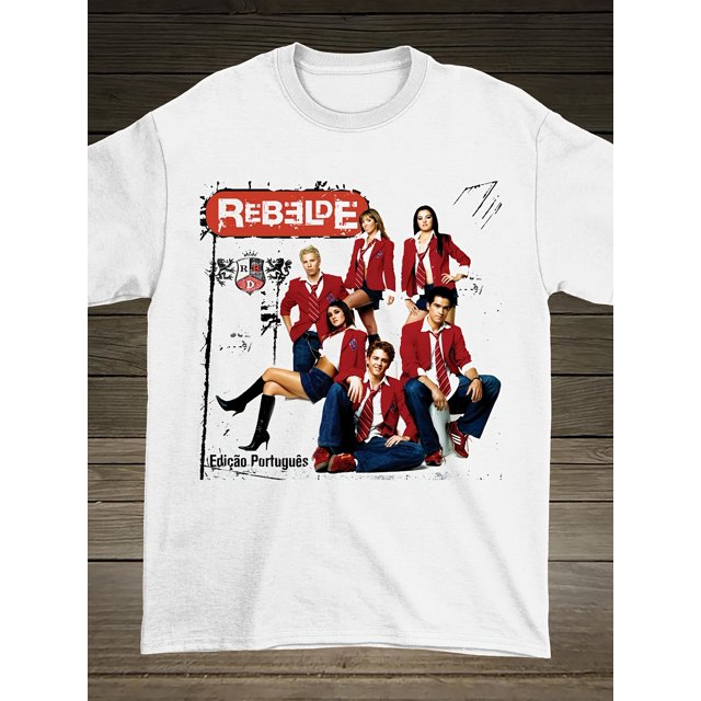 T Shirt RBD Rebelde Fan Gift White Unisex Casual Crew Neck with Iconic Logo