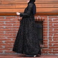 thumbnail image 4 of XIAOCHA Floral Printed Abaya for Women Loose Tiered Pocketed Long Sleeve Crew Neck Maxi Dress Breathable Modest Casual Dresses, 4 of 9