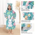 thumbnail image 3 of FORMRS Wearable Blanket Hoodie with Sleeves for Kids Cozy Flannel Sweatshirt, Cartoon Easter Bunny, 3 of 7