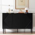 thumbnail image 5 of ANHDAH Buffet Cabinet with 3 Doors, TV Stand & Coffee Bar Storage ,Credenza Sideboard for Kitchen, Living Room, Entryway ,Black, 5 of 8