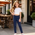 thumbnail image 4 of Hellosay Toddler 3 Pack Leggings Cotton Elastic Waist Ruffle Hem Strecth Comfortable Solid Casual Dance Pants Size 1-9, 4 of 8