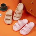 thumbnail image 4 of Women's Lightweight Comfort Soft Slides EVA Adjustable Double Buckle Flat Sandals, 4 of 10
