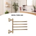 thumbnail image 3 of Swivel Towel Rack, 15in Vintage Towel Bar Wall Mounted Bath Bathroom Towel Hanger, Brass Towel Rail Towel Holder For Kitchen, 180 Rotation Space Saving, 3 of 8