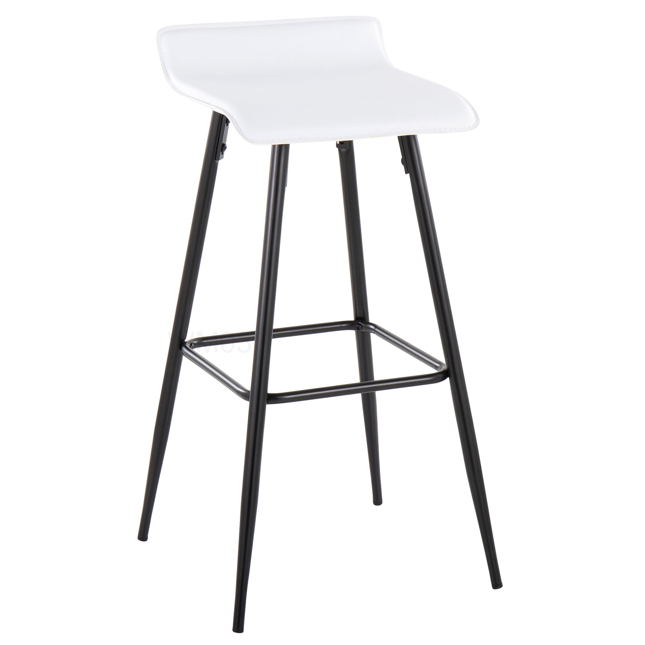 Modern Bar Stools Set of 2 with Upholstered Seat and Metal Legs - Counter Height