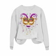 thumbnail image 7 of Zedker 2026 Mardi Gras Shirts for Women New Orleans Carnival Sweatshirt Long Sleeve Trendy Spring Holiday Crewneck Shirts, 7 of 7