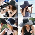 thumbnail image 6 of Birinta 1PC Sun Hat Widen Brim Sun Solid Color Summer Outdoor Fashion Ladies Big Brimmed Straw Hat Women Accessories Random Color, 6 of 10