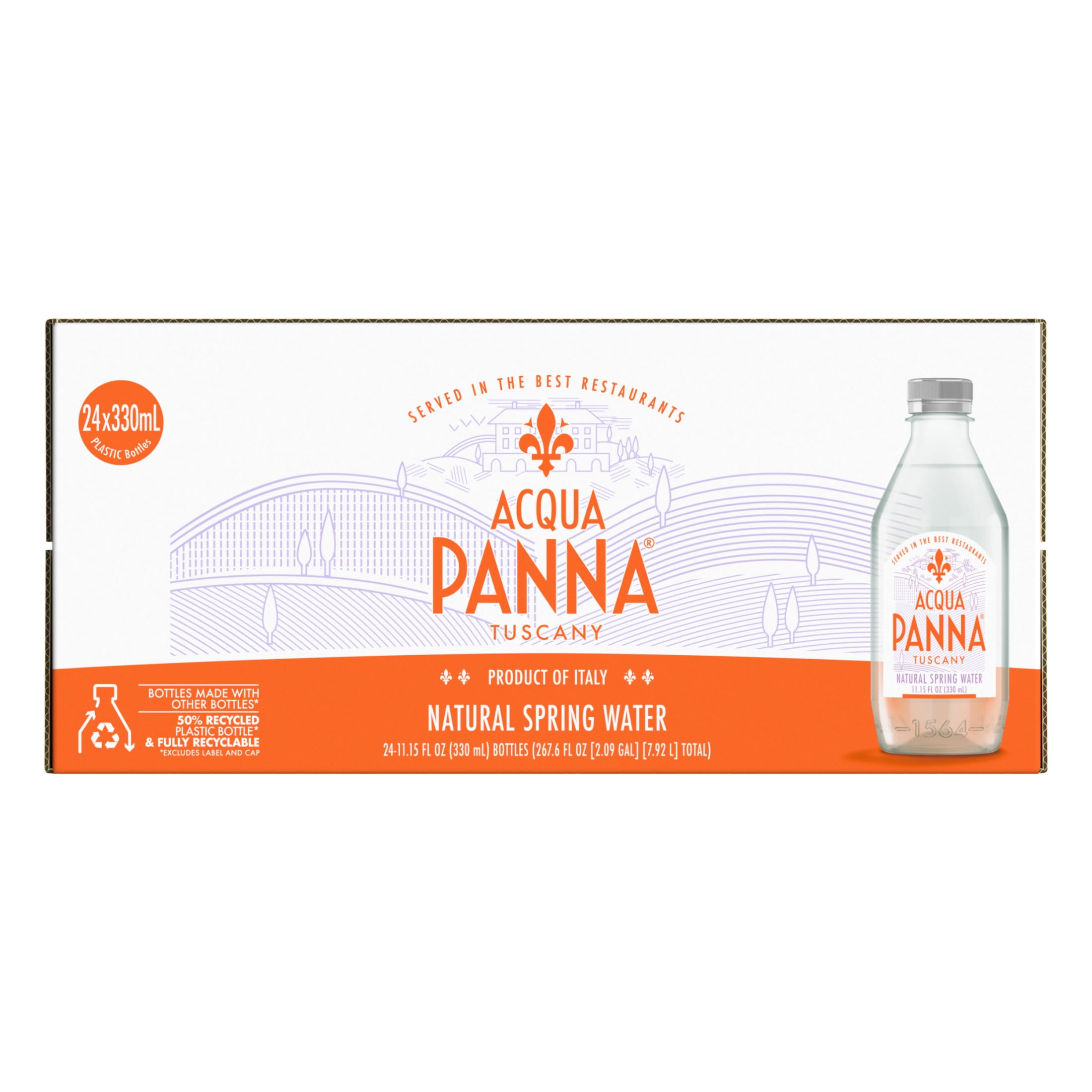 Acqua Panna Natural Spring Water, 11.15 fl oz Plastic Water Bottles, 24 Count