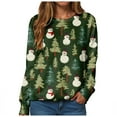 thumbnail image 6 of Towmus Christmas Sweatshirts for Women Cute Long Sleeve Women's Graphic Sweatshirt Pullover Tops with Snowman, 6 of 6