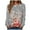 Grey, variant on Women's Christmas Jumper Autumn Winter Casual Christmas Reindeer Snowman Bells Printed Cute Long Sleeve Round Neck Jumper Comfortable Girl Grey L