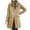 Khaki, variant on Women's Single Breasted Pea Coat Lapel Collar Winter Jackets Wool Blend Overcoat with Pockets S