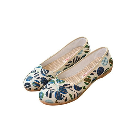 

Wazshop Women Loafers Non-slip Flats Comfort Flat Shoes Lightweight Slip On Casual Shoe Women s Canvas Fashion Green 5.5