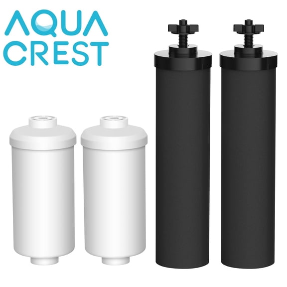 AQUA CREST NSF/ANSI 42&372 Standard Water Filter, Replacement for Berkey® Gravity Water Filter System, Berkey® BB9-2® Black Filters & PF-2® Fluoride Filters