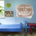 thumbnail image 3 of Children Every Child Is An Artist Empowering Quote Wall Decal Decoration Cute Kids Art Paint Brush Pencil Childrens Room Lasts Years and Easily Removable - Size: 30 In(W) x 24 In(H), 3 of 5