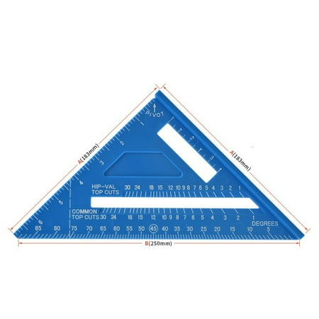 

7Inch Triangular Ruler Plactic Woodworking Measuring Tool Layout Tool Protractor