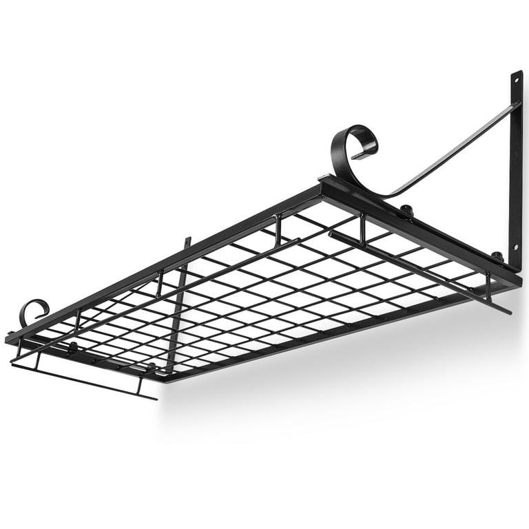 Sorbus Kitchen Wall Pot Pan Rack With 10 Hooks Black