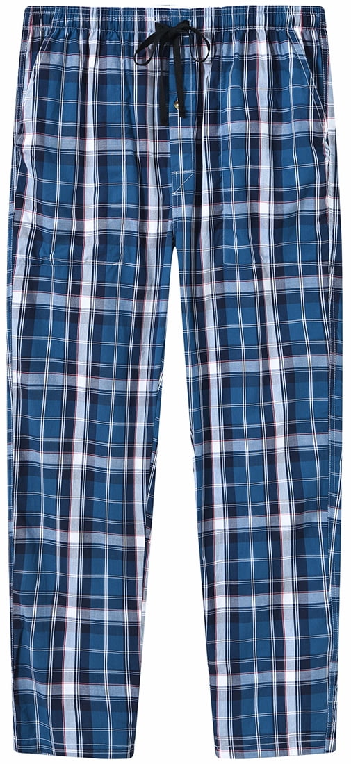 MoFiz Mens Cotton Pajama Pants Lightweight Lounge Sleep Plaid Bottoms ...