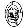 thumbnail image 2 of 24"Dia Rustic Western Black Bear By Mountains Pine Forest Metal Wall Circle Sign, 2 of 9